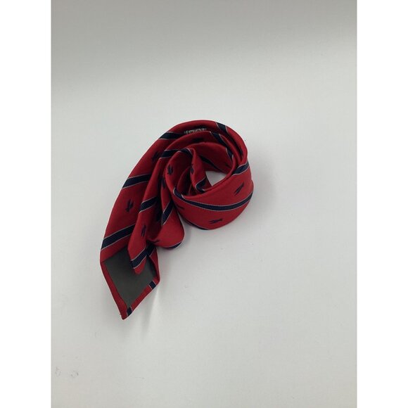 Vintage Prince Consort Red & Navy Striped Neck Tie With Eagle Motif - Picture 3 of 8